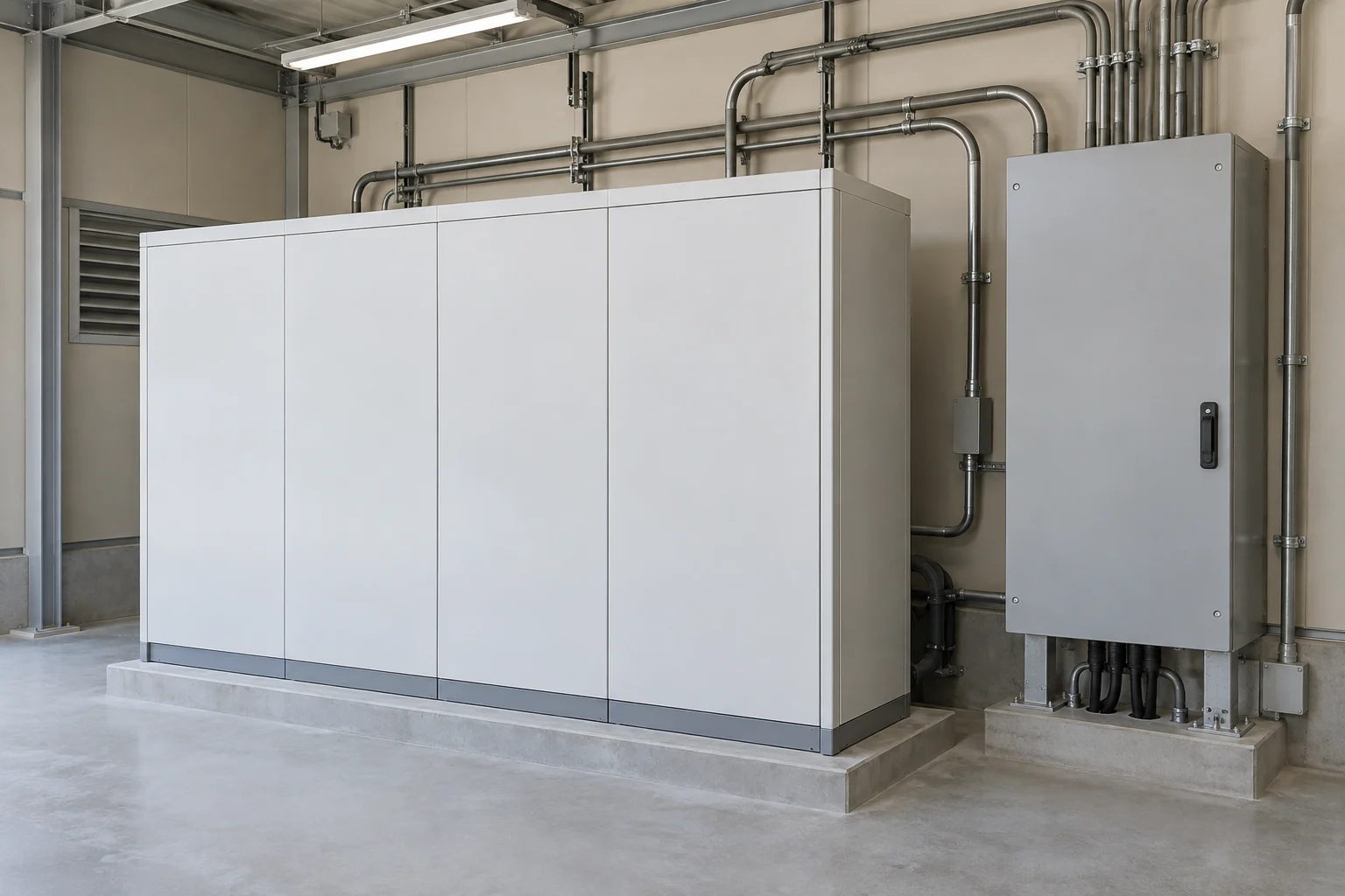 汎用の蓄電池と電力変換設備のイメージ(AI生成)